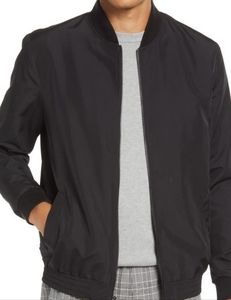 Open Edit Athletic Tech Bomber Mens Black Jacket Size Large